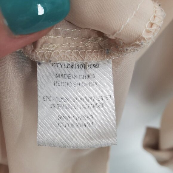 Vintage Solemio Womens Button Up Roll Tab Sleeve Blouse Top Sz L Cream Career - Picture 11 of 16